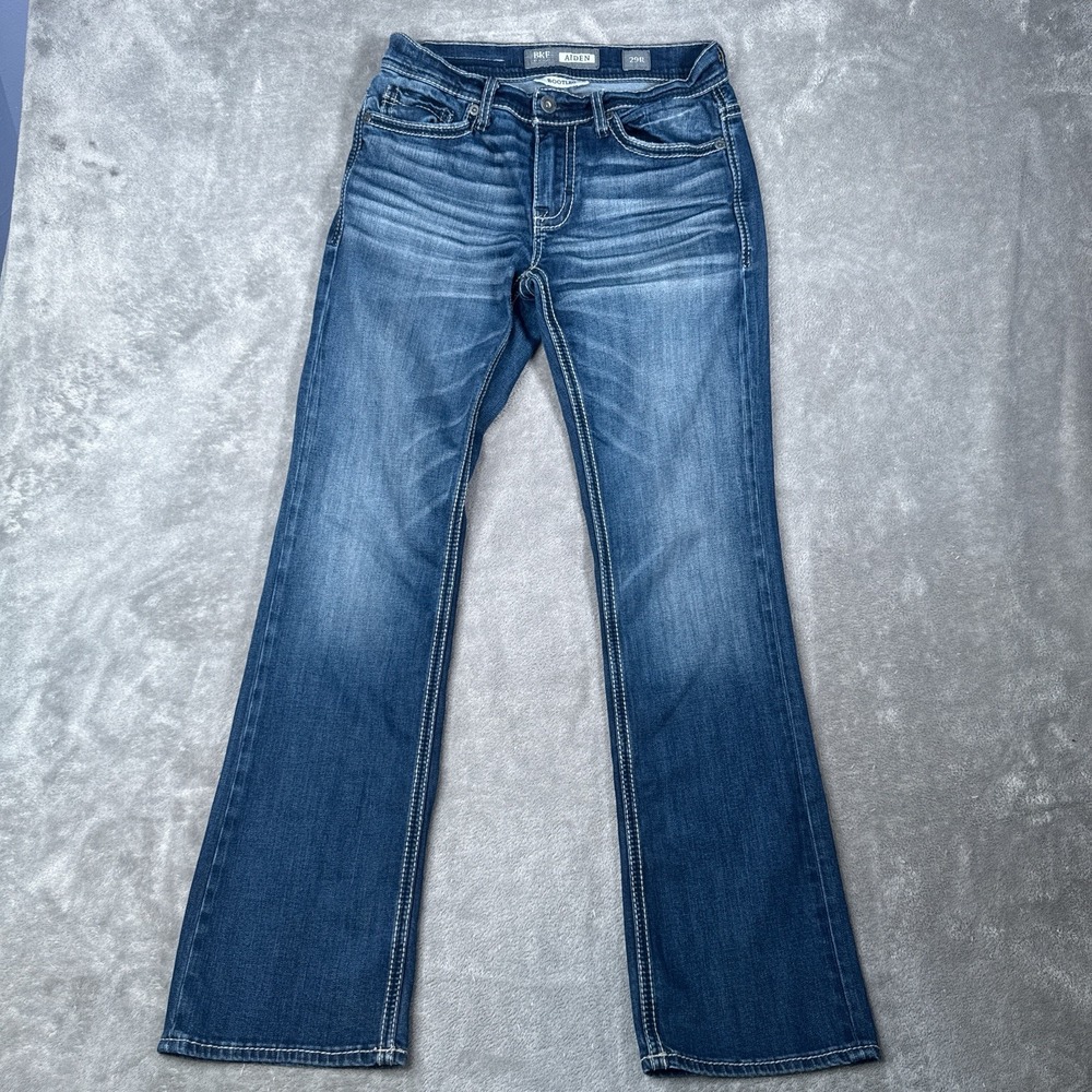 BKE Aiden Jeans Mens 29x30 Straight Stretch Blue Denim Buckle